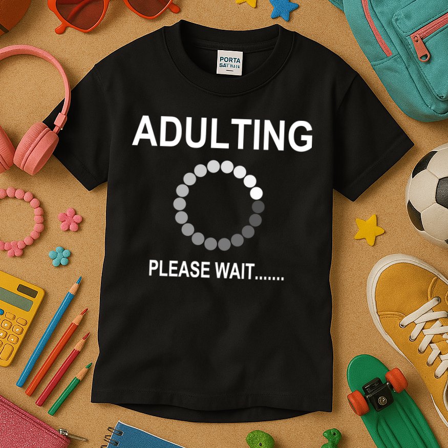 Adulting Loading Please Wait Kids T-Shirt