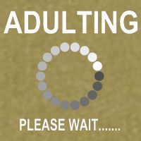 Adulting Loading Please Wait Garment-Dyed Women's Muscle Tee