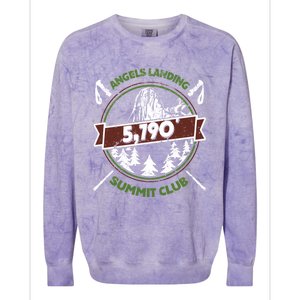 Angels Landing Peak In Zion Utah Summit Club Colorblast Crewneck Sweatshirt