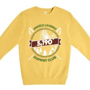 Angels Landing Peak In Zion Utah Summit Club Premium Crewneck Sweatshirt