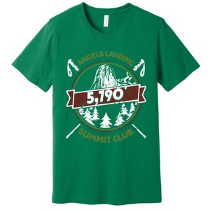 Angels Landing Peak In Zion Utah Summit Club Premium T-Shirt