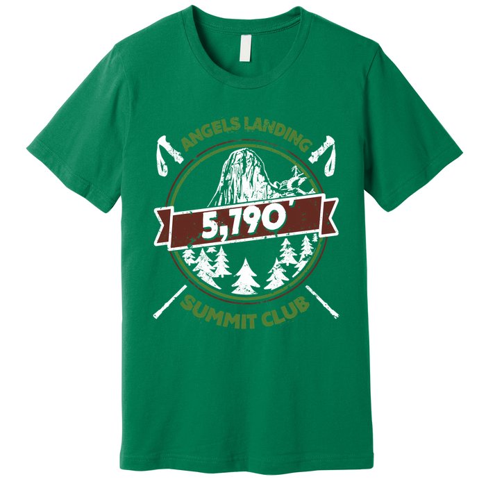 Angels Landing Peak In Zion Utah Summit Club Premium T-Shirt