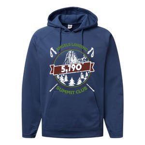 Angels Landing Peak In Zion Utah Summit Club Performance Fleece Hoodie