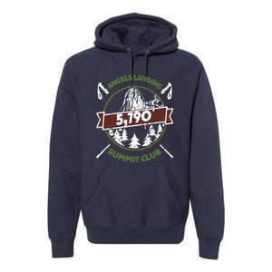 Angels Landing Peak In Zion Utah Summit Club Premium Hoodie