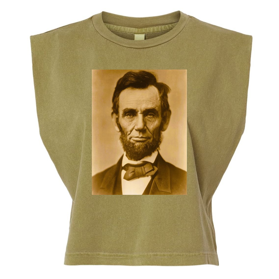 Abraham Lincoln Photograph Historical Artwork From 1863 Garment-Dyed Women's Muscle Tee