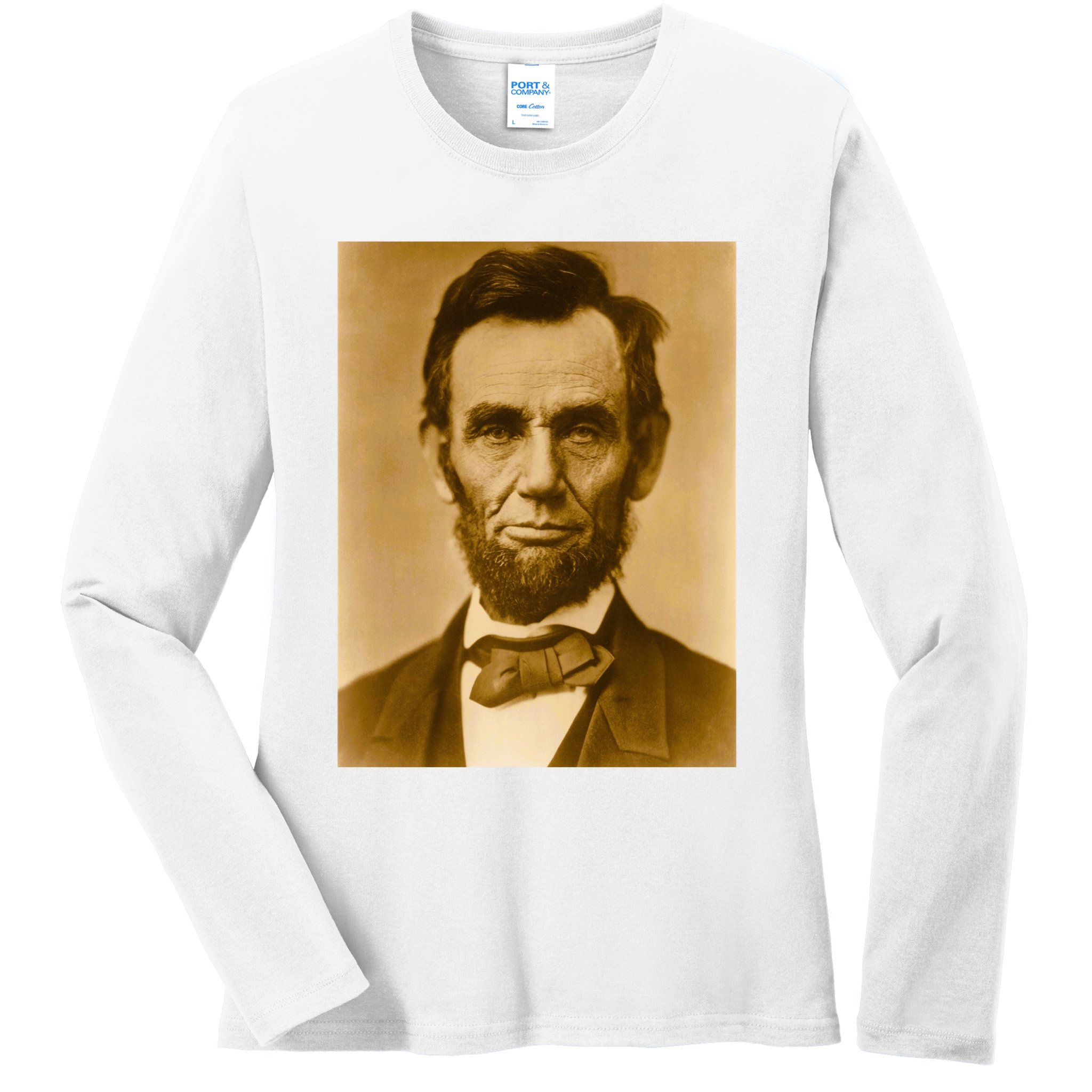 Abraham Lincoln Photograph Historical Artwork From 1863 Ladies Long Sleeve Shirt