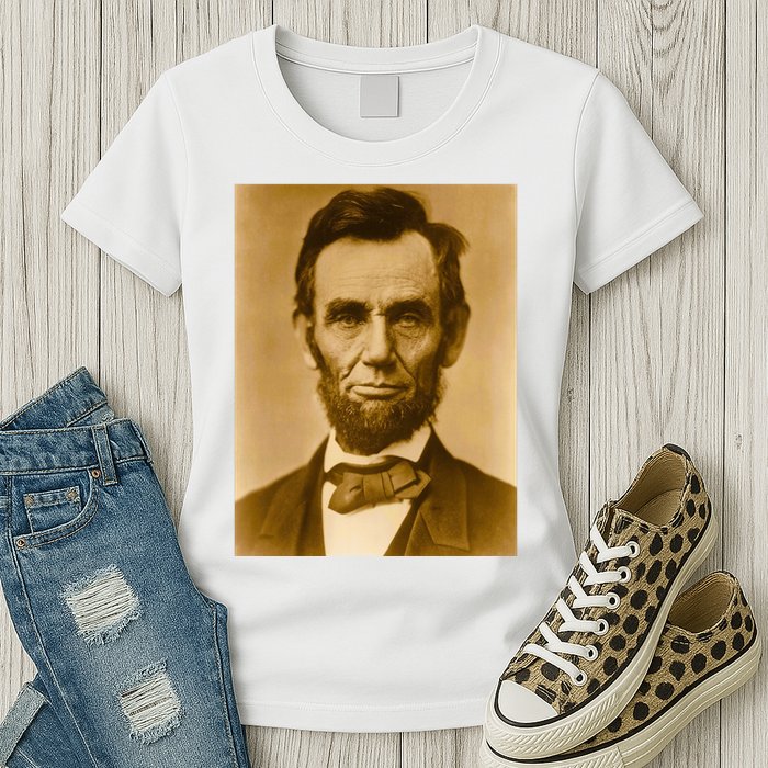 Abraham Lincoln Photograph Historical Artwork From 1863 Womens T-Shirt