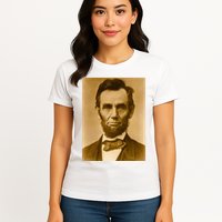 Abraham Lincoln Photograph Historical Artwork From 1863 Womens T-Shirt