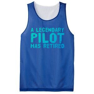 A Legendary Pilot Has Retired Funny Retiret Copilot Gift Great Gift Mesh Reversible Basketball Jersey Tank