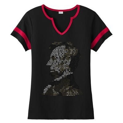 Abraham Lincoln Portrait Gettysburg Address Ladies Halftime Notch Neck Tee