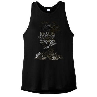 Abraham Lincoln Portrait Gettysburg Address Ladies PosiCharge Tri-Blend Wicking Tank