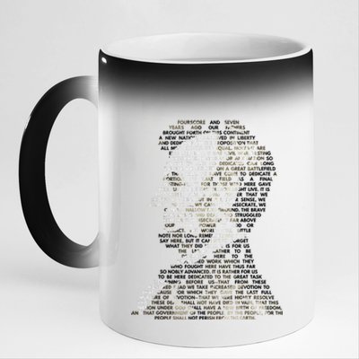 Abraham Lincoln Portrait Gettysburg Address 11oz Black Color Changing Mug