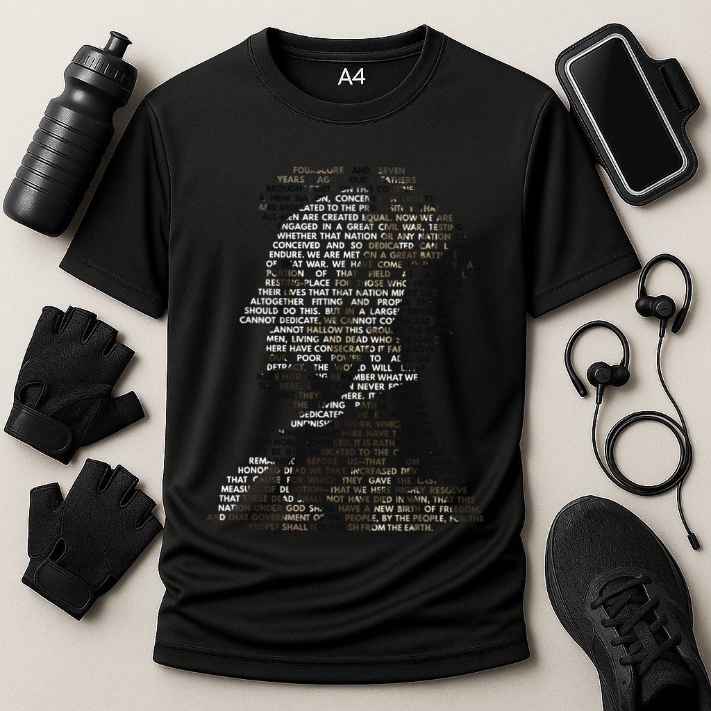 Abraham Lincoln Portrait Gettysburg Address Cooling Performance Crew T-Shirt