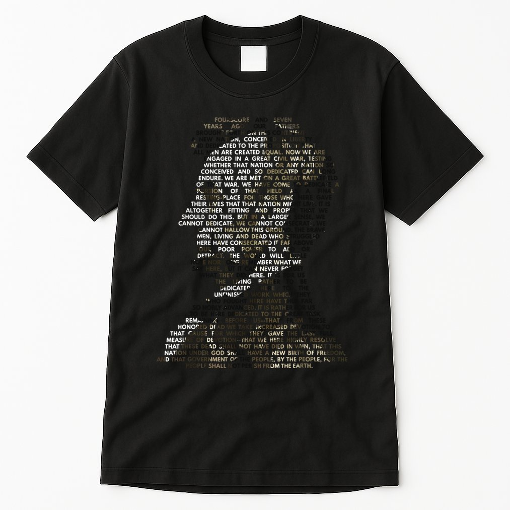Abraham Lincoln Portrait Gettysburg Address Tall T-Shirt