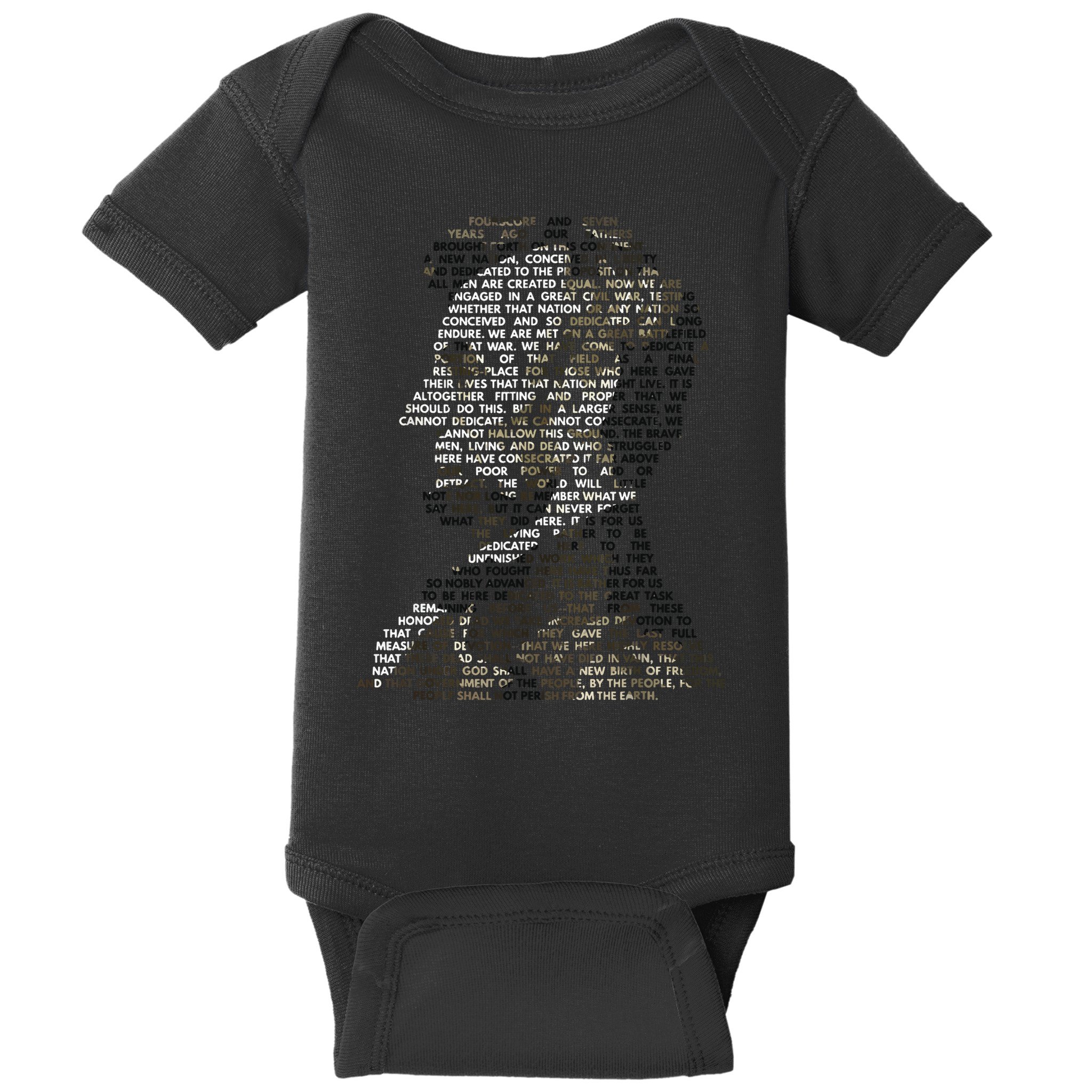 Abraham Lincoln Portrait Gettysburg Address Baby Bodysuit