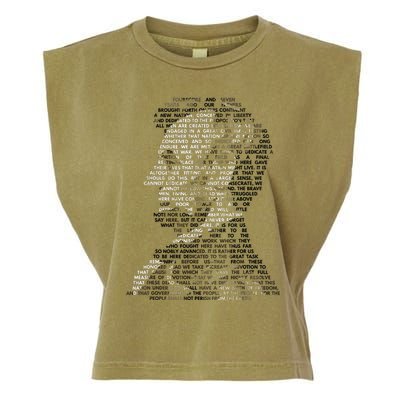 Abraham Lincoln Portrait Gettysburg Address Garment-Dyed Women's Muscle Tee