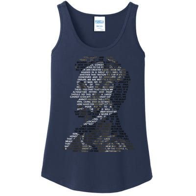 Abraham Lincoln Portrait Gettysburg Address Ladies Essential Tank