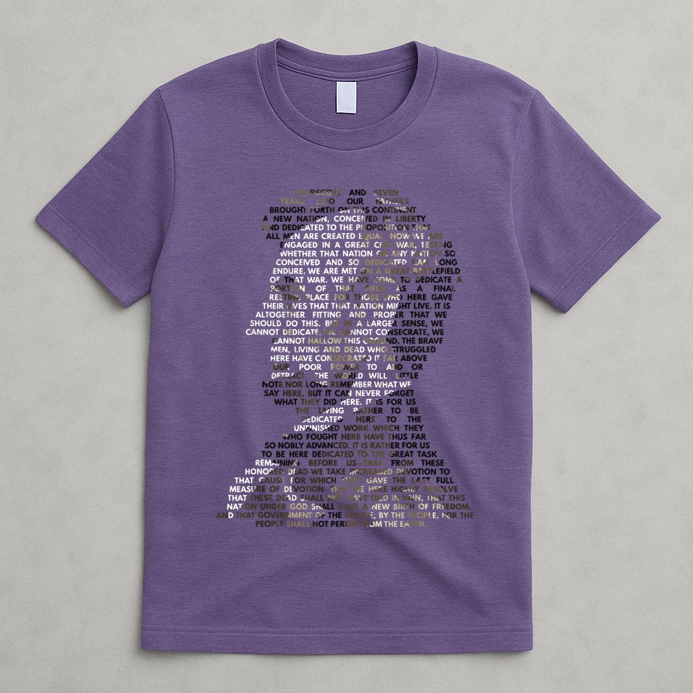 Abraham Lincoln Portrait Gettysburg Address T-Shirt