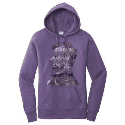 Abraham Lincoln Portrait Gettysburg Address Women's Pullover Hoodie