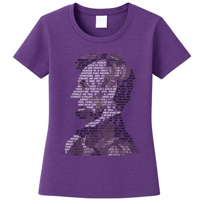 Abraham Lincoln Portrait Gettysburg Address Womens T-Shirt