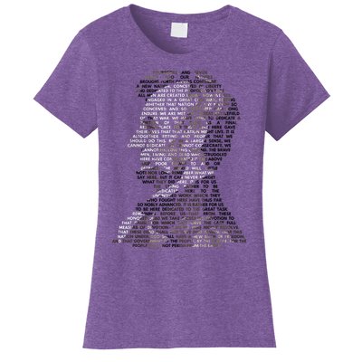 Abraham Lincoln Portrait Gettysburg Address Women's T-Shirt