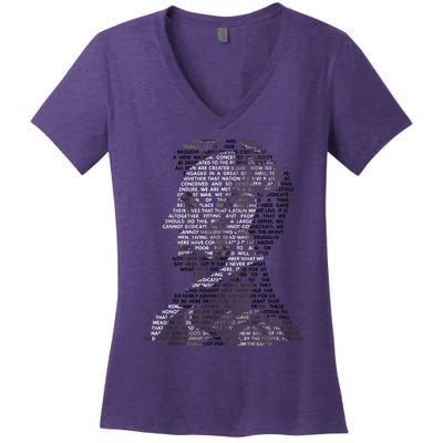 Abraham Lincoln Portrait Gettysburg Address Women's V-Neck T-Shirt