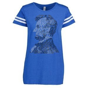 Abraham Lincoln Portrait Gettysburg Address Enza Ladies Jersey Football T-Shirt