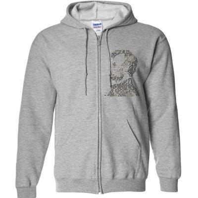 Abraham Lincoln Portrait Gettysburg Address Full Zip Hoodie