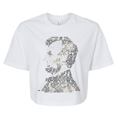 Abraham Lincoln Portrait Gettysburg Address Bella+Canvas Jersey Crop Tee