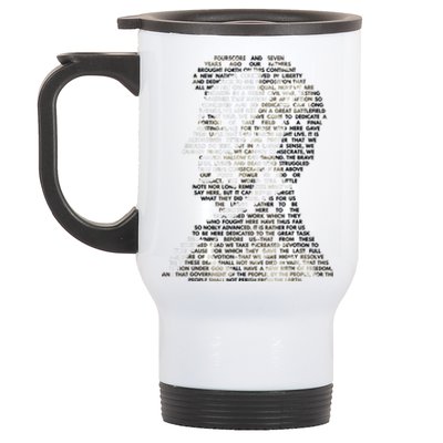 Abraham Lincoln Portrait Gettysburg Address Stainless Steel Travel Mug