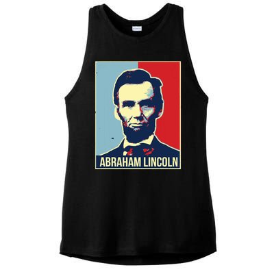 Abraham Lincoln President Ladies PosiCharge Tri-Blend Wicking Tank