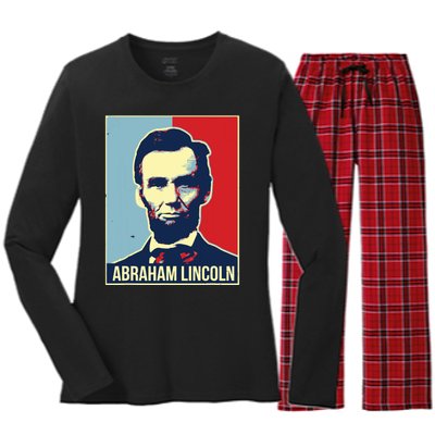 Abraham Lincoln President Women's Long Sleeve Flannel Pajama Set 