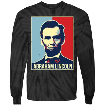 Abraham Lincoln President Tie-Dye Long Sleeve Shirt