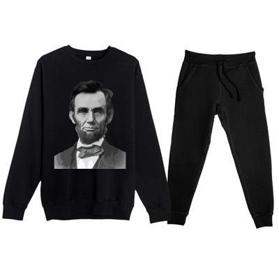 Abraham Lincoln Presidential Portrait Vintage Abe Lincoln Premium Crewneck Sweatsuit Set