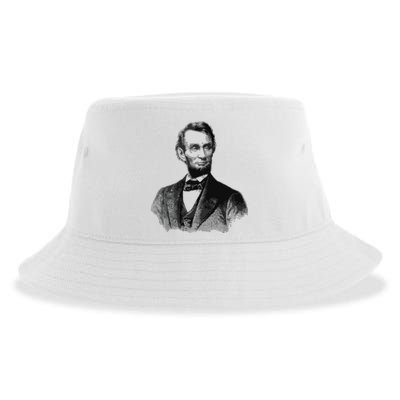 Abraham Lincoln Presidential Portrait Vintage Abe Lincoln Sustainable Bucket Hat