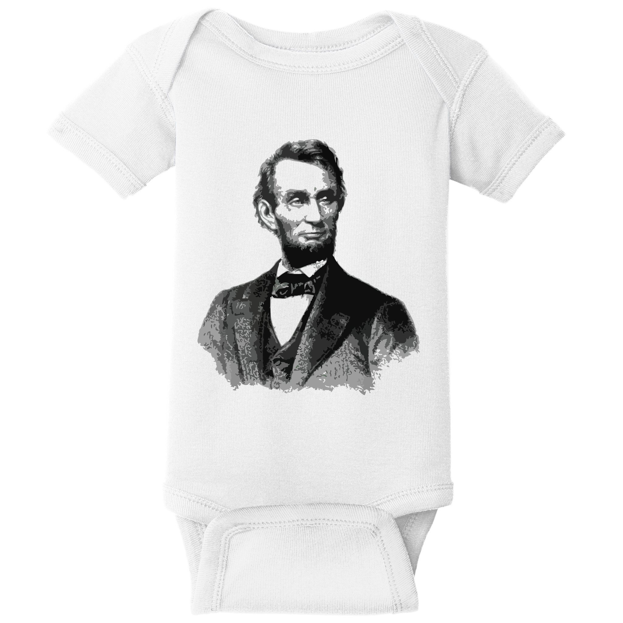 Abraham Lincoln Presidential Portrait Vintage Abe Lincoln Baby Bodysuit