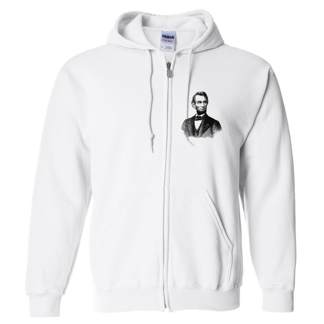 Abraham Lincoln Presidential Portrait Vintage Abe Lincoln Full Zip Hoodie