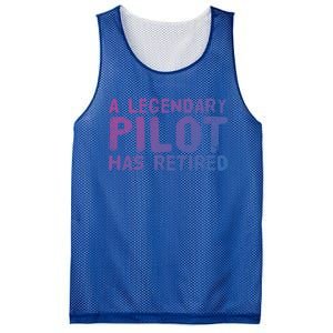 A Legendary Pilot Has Retired Funny Retiret Copilot Gift Great Gift Mesh Reversible Basketball Jersey Tank