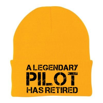 A Legendary Pilot Has Retired Retiret Retiring Pension Funny Gift Knit Cap Winter Beanie