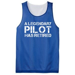 A Legendary Pilot Has Retired Retiret Retiring Pension Funny Gift Mesh Reversible Basketball Jersey Tank