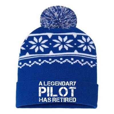 A Legendary Pilot Has Retired Retiret Retiring Pension Funny Gift USA-Made Snowflake Beanie