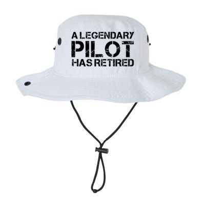 A Legendary Pilot Has Retired Retiret Retiring Pension Funny Gift Legacy Cool Fit Booney Bucket Hat