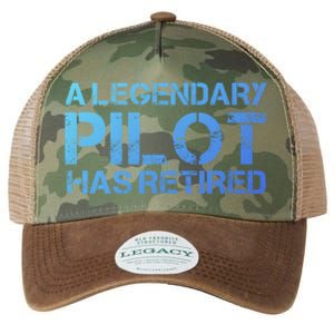 A Legendary Pilot Has Retired Retiret Retiring Pension Funny Gift Legacy Tie Dye Trucker Hat