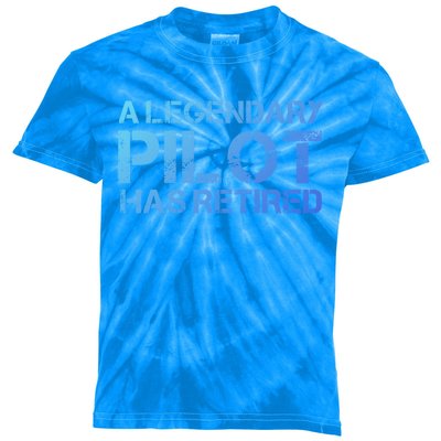 A Legendary Pilot Has Retired Retiret Retiring Pension Funny Gift Kids Tie-Dye T-Shirt