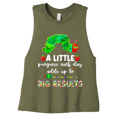 A Little Progress Each Day Hungry Caterpillar Back To School Women's Racerback Cropped Tank