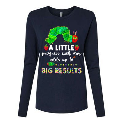 A Little Progress Each Day Hungry Caterpillar Back To School Womens Cotton Relaxed Long Sleeve T-Shirt