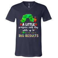 A Little Progress Each Day Hungry Caterpillar Back To School V-Neck T-Shirt