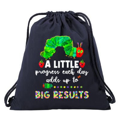 A Little Progress Each Day Hungry Caterpillar Back To School Drawstring Bag