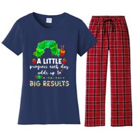 A Little Progress Each Day Hungry Caterpillar Back To School Women's Flannel Pajama Set