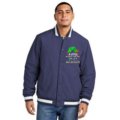 A Little Progress Each Day Hungry Caterpillar Back To School Insulated Varsity Jacket